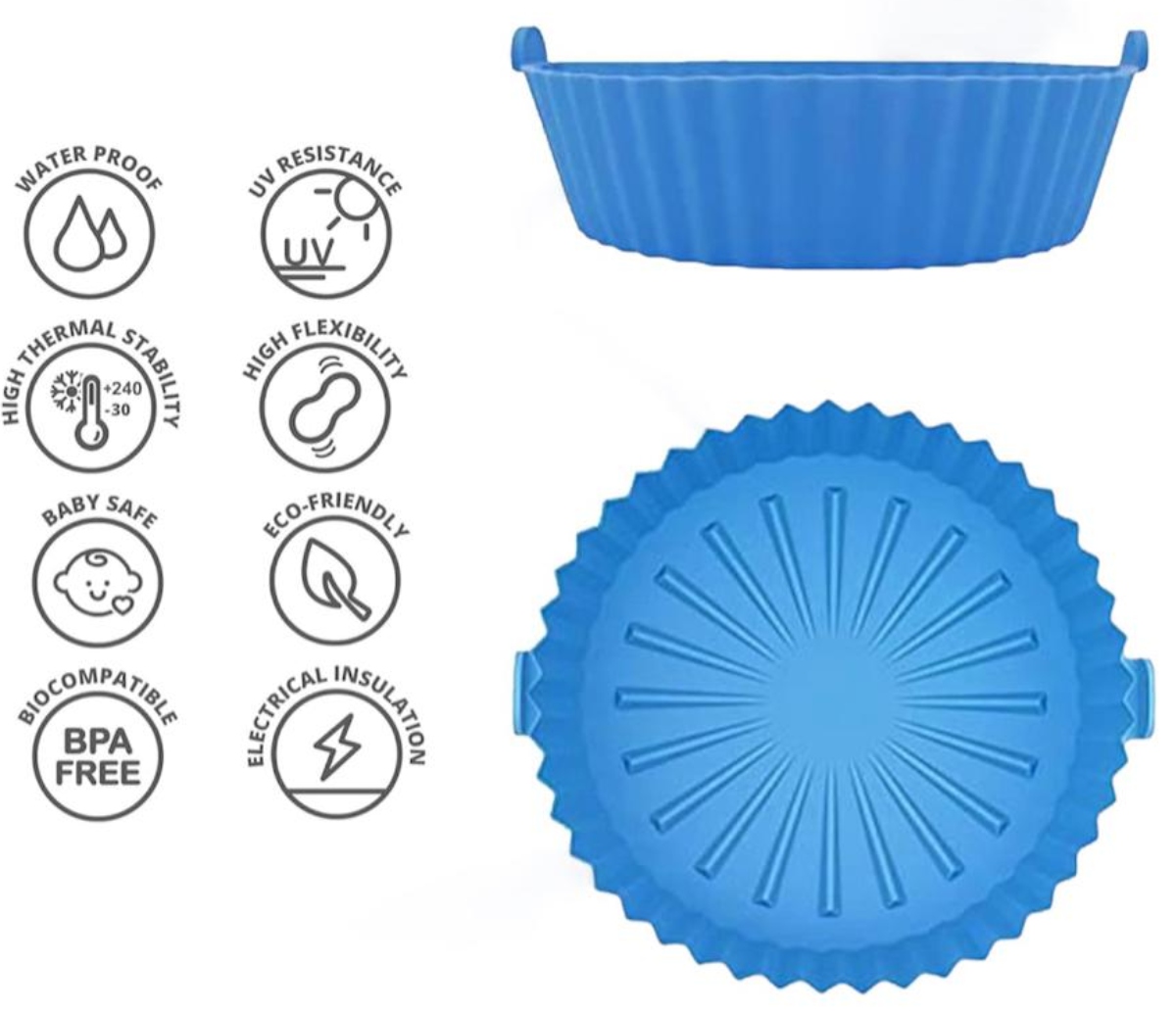 SET DE 3 CESTA SILICONA REUTILIZABLES PARA FREIDORA DE AIRE - 3