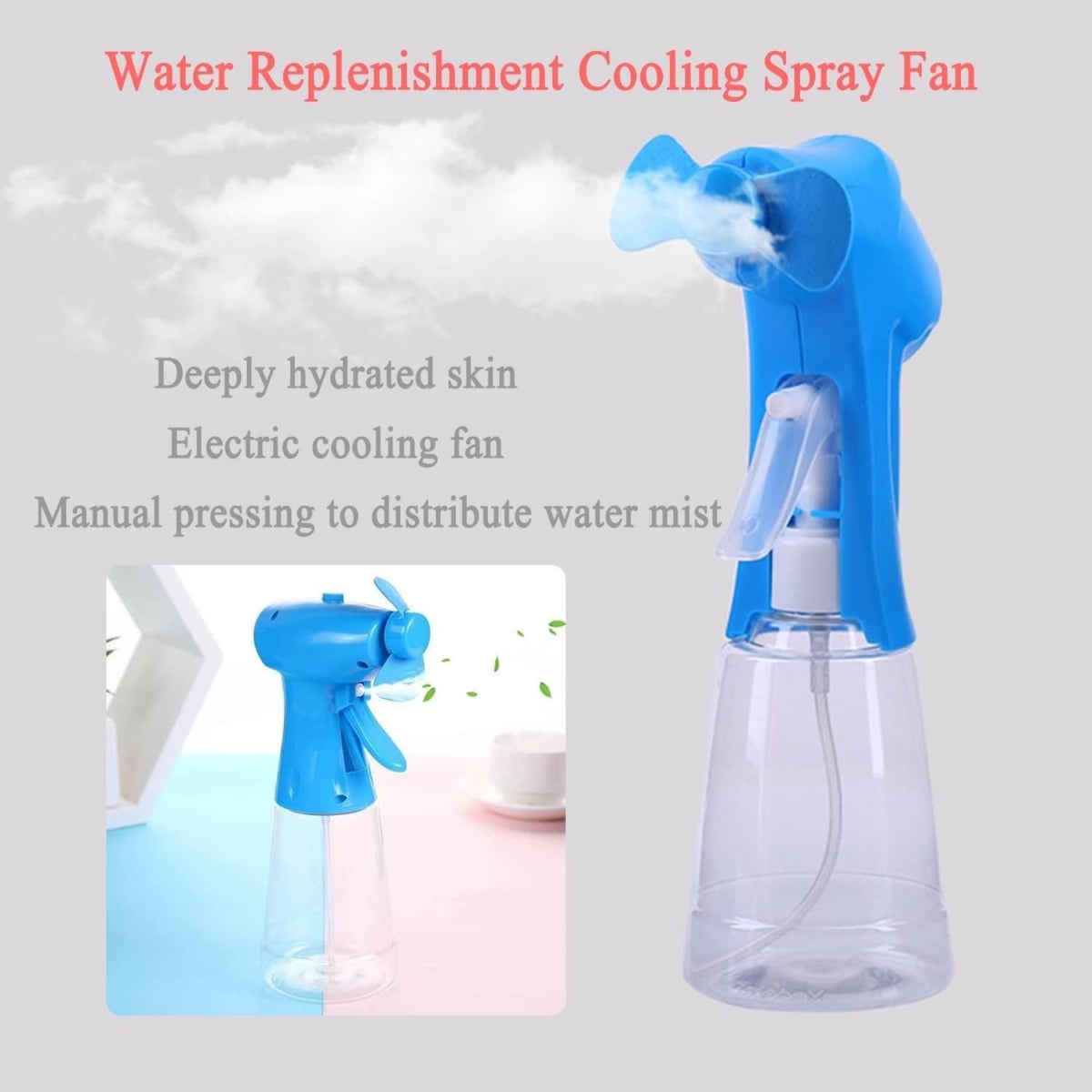 MINI VENTILADOR PULVERIZADOR PORTÁTIL HIDRATANTE - 2