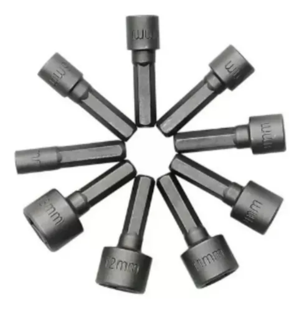 JUEGO DE DADOS 9 PIEZAS PARA TALADRO 5-6-7-8-9-10-11-12-13 HEXAGONAL - 2