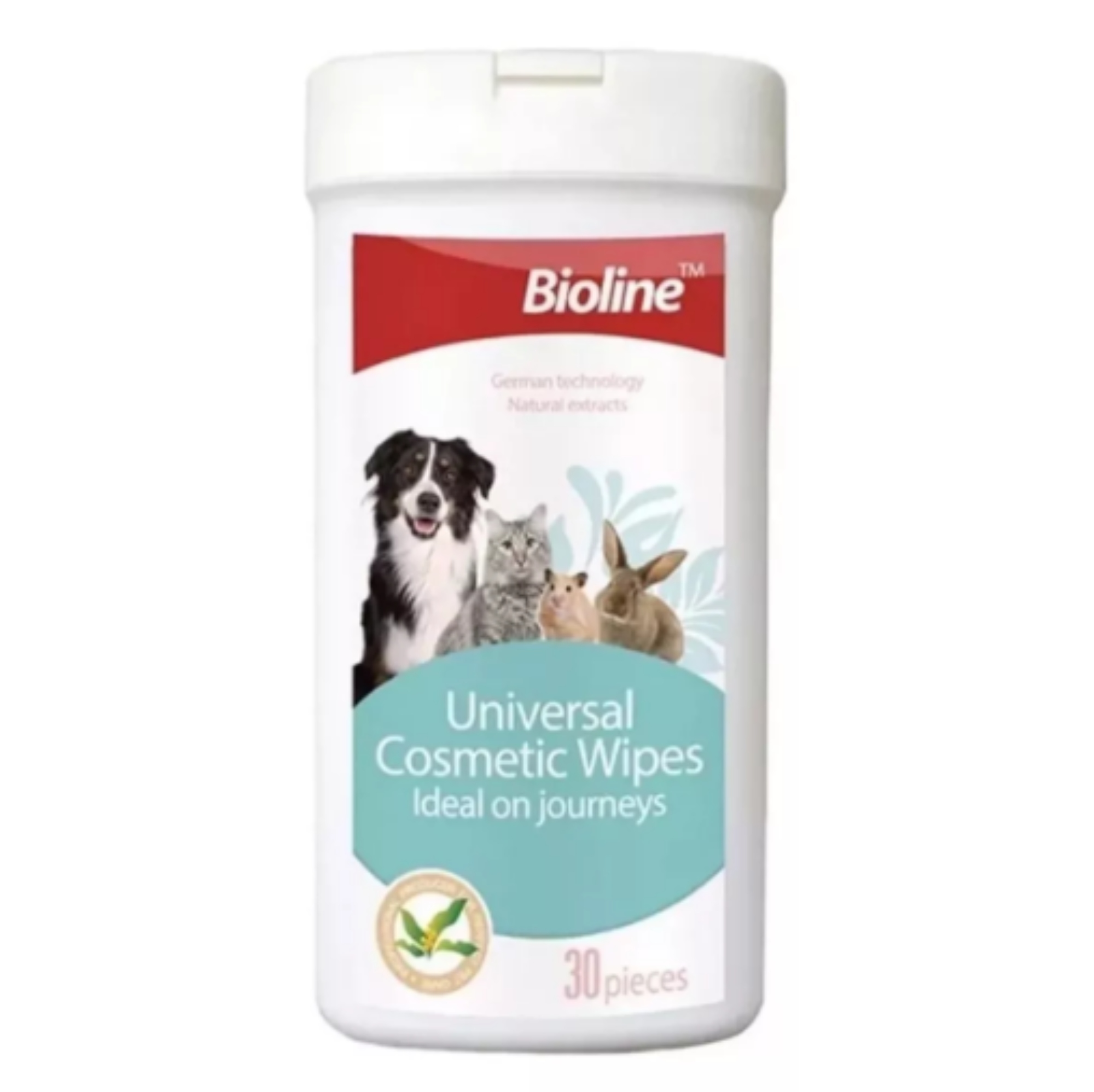 TOALLAS HUMEDAS 30 PIEZAS PARA MASCOTAS BIOLINE - 1