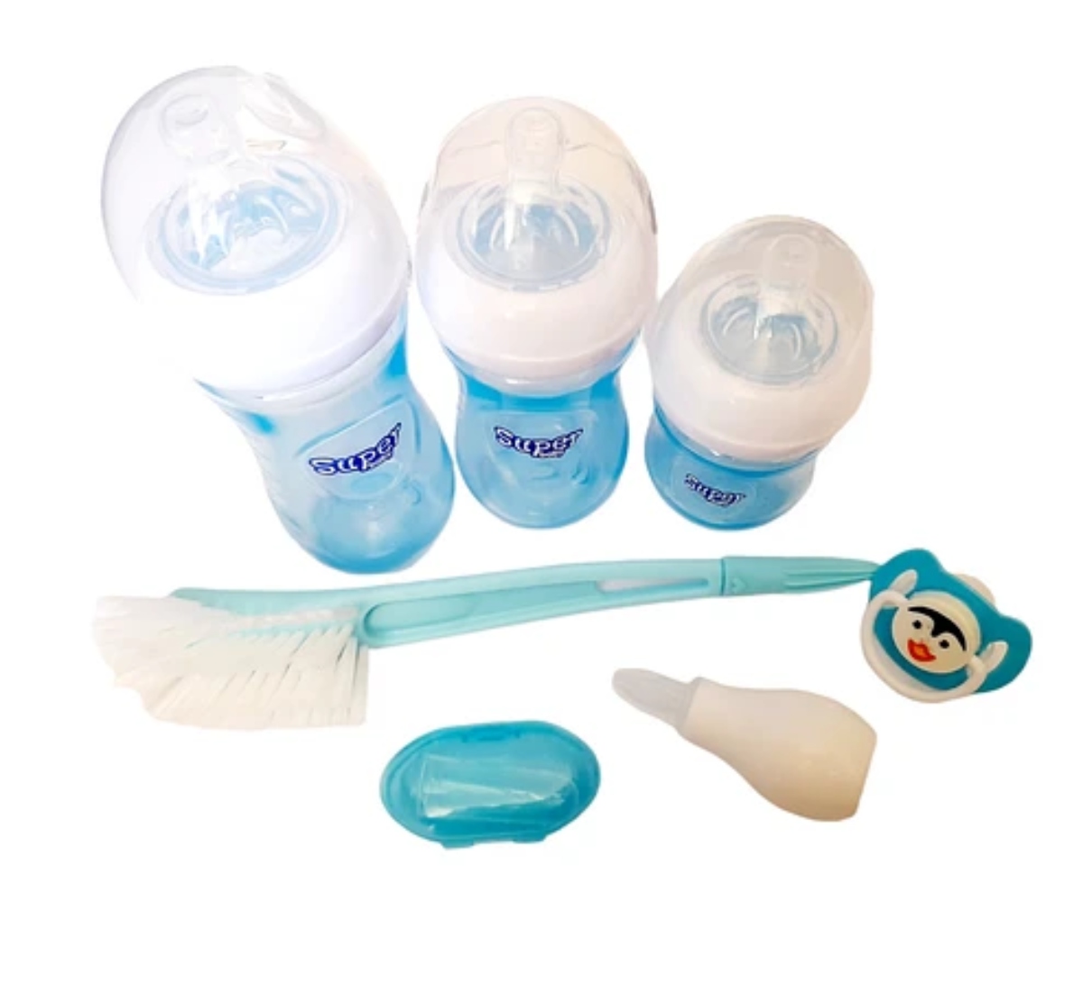 SET 7 PIEZAS BIBERON ONLY NEW BORN 0M+ CELESTE - 2