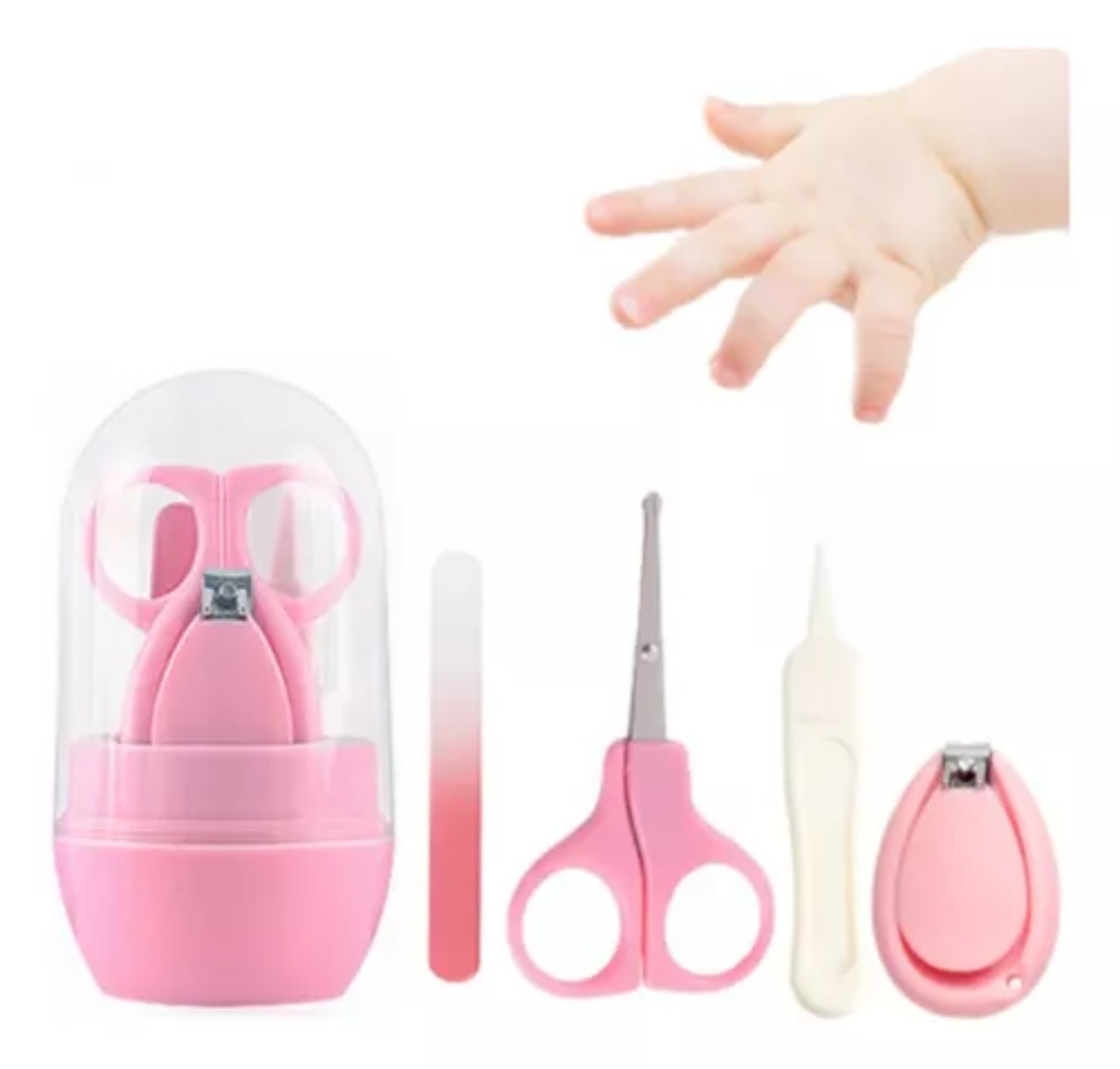 KIT DE CUIDADO DE UÑAS PARA BEBE 4 PIEZAS ROSADO - 2