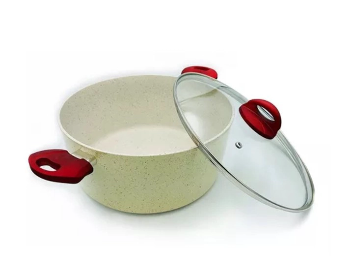 CACEROLA DE CERAMICA MARMOLEADA ANTIADHERENTE 24CM - 1