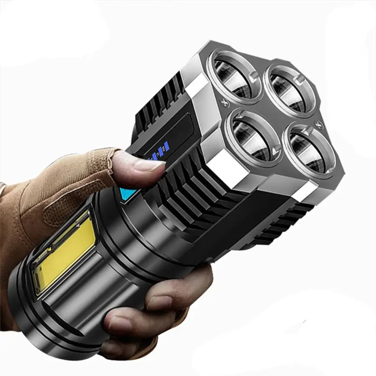 LINTERNA LED RECARGABLE ALTO ALCANCE 4 LED - 1