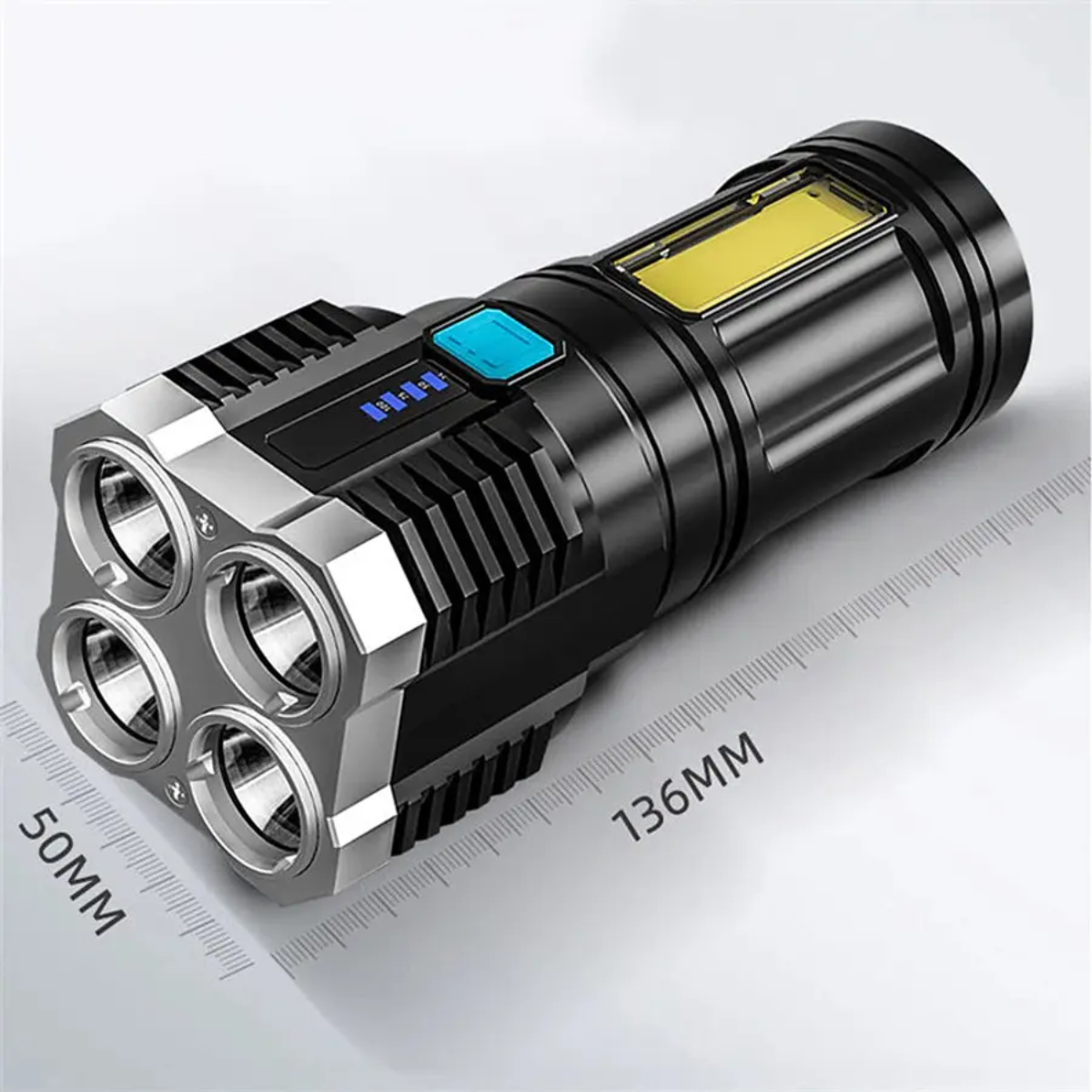 LINTERNA LED RECARGABLE ALTO ALCANCE 4 LED - 4