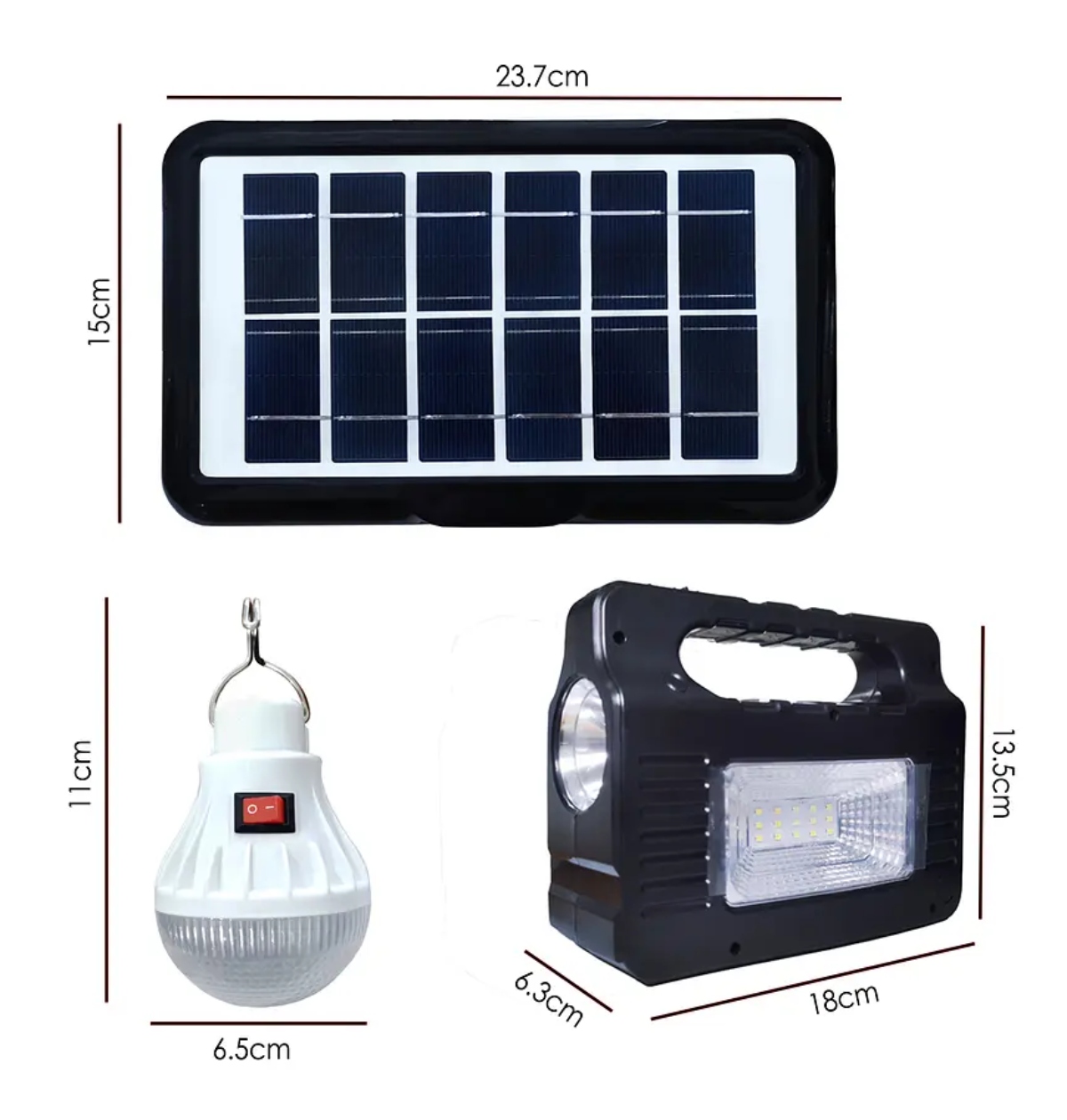 KIT SOLAR DE EMERGENCIA CAMPING USB 3 AMPOLLETAS - 3