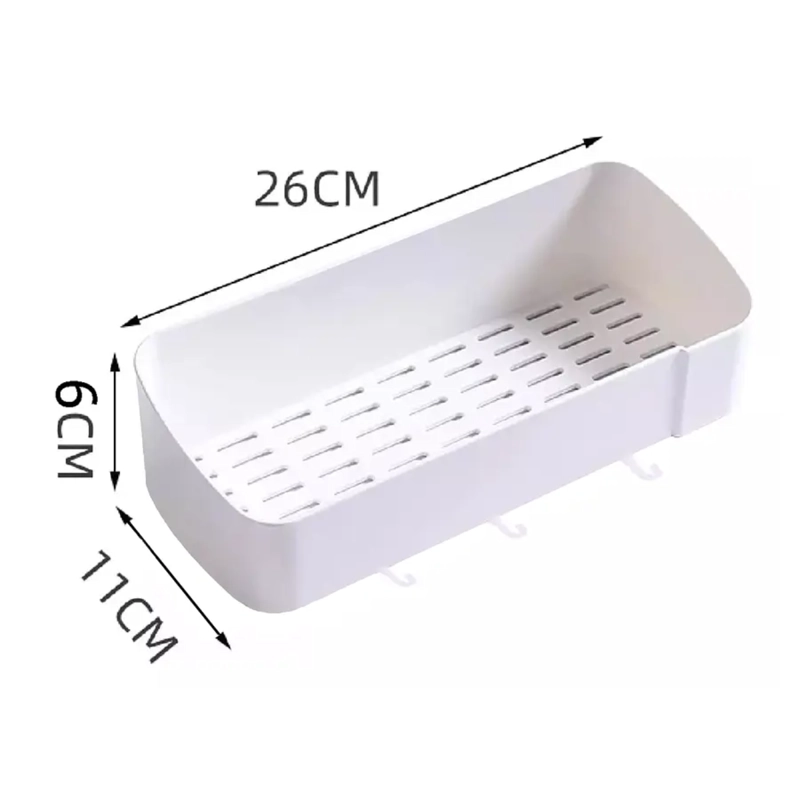 ORGANIZADOR DUCHA BAÑO COCINA PLÁSTICO ADHESIVO CON PERCHAS - 5