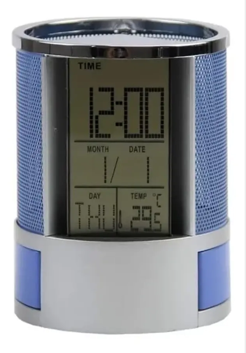 ORGANIZADOR BOLÍGRAFO PORTALÁPICES RELOJ ALARMA PANTALLA LCD - 3