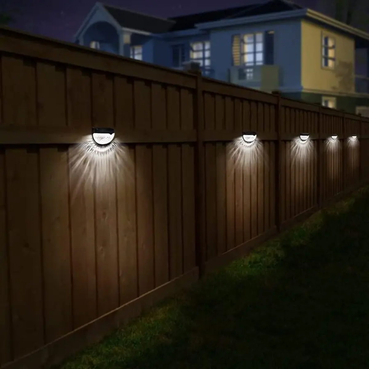 PACK 2 APLIQUE FOCO SOLAR 6 LED DECORACIÓN EXTERIOR ELEGANTE - 2
