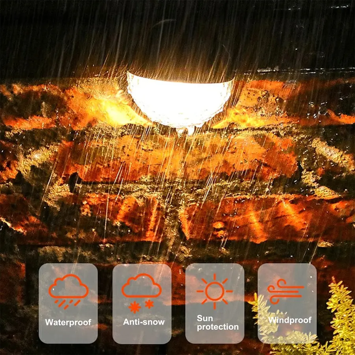 PACK 2 APLIQUE FOCO SOLAR 6 LED DECORACIÓN EXTERIOR ELEGANTE - 4