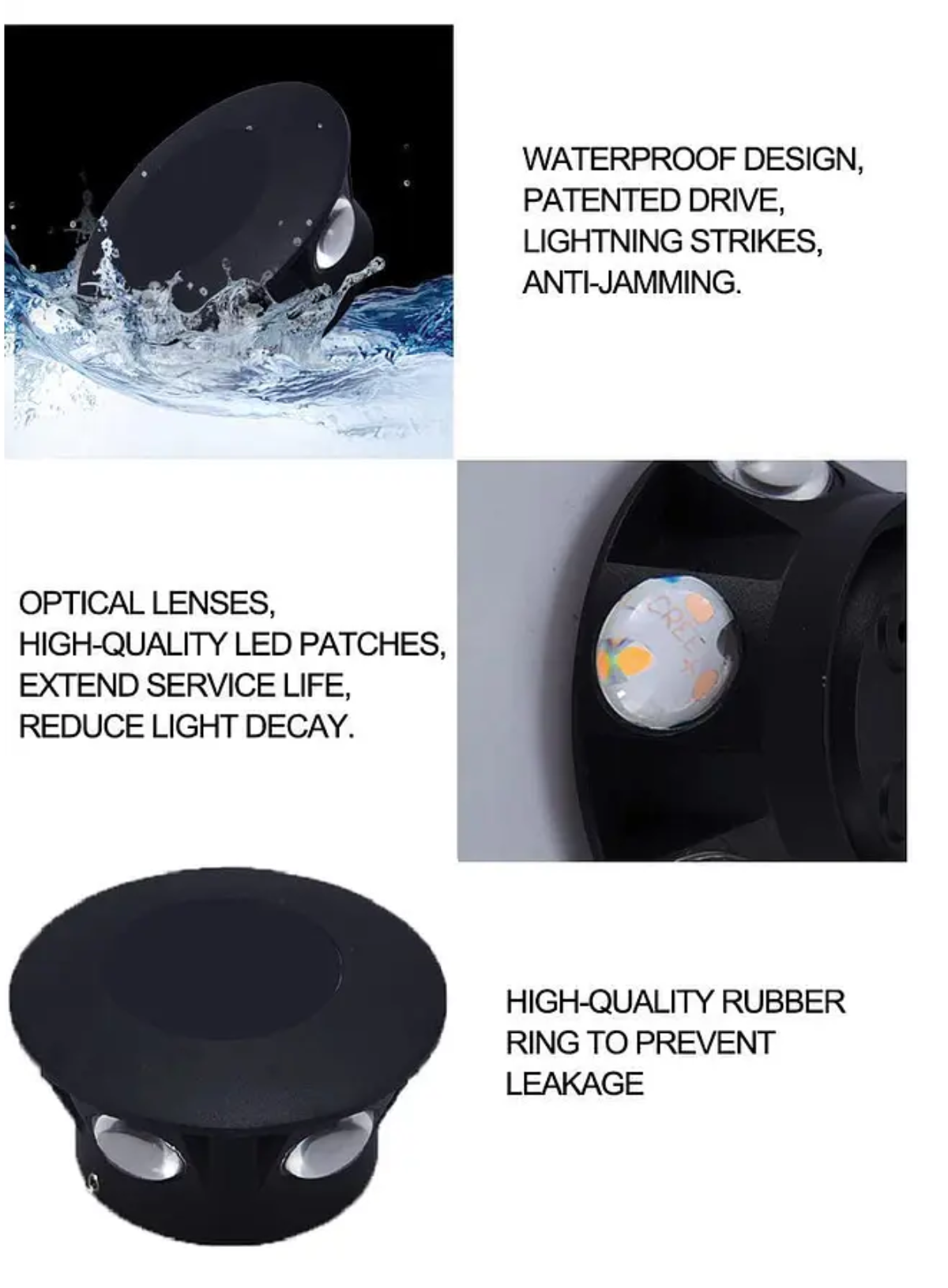 FOCO LED REDONDO EXTERIOR INTERIOR APLIQUE DE PARED 6 LED - 2