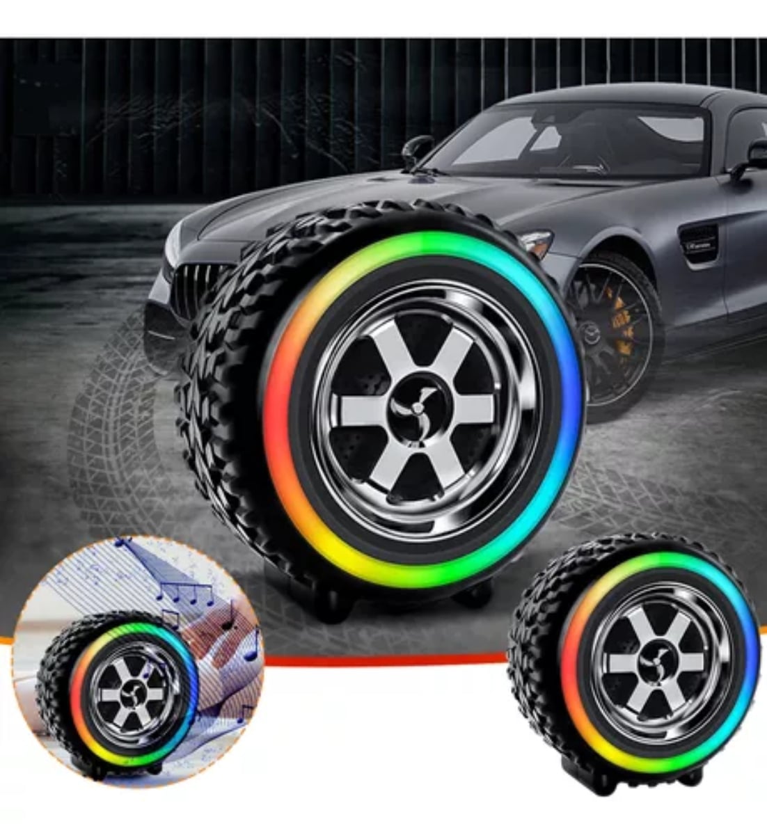 MINI PARLANTE ALTAVOZ TIPO LLANTA PORTÁTIL INALÁMBRICO BLUETOOTH - 3