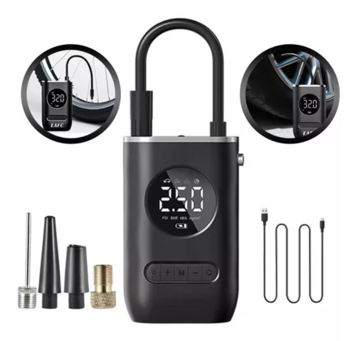 INFLADOR ELÉCTRICO OEM COMPRESOR PORTÁTIL AUTO MOTO PELOTA - 2