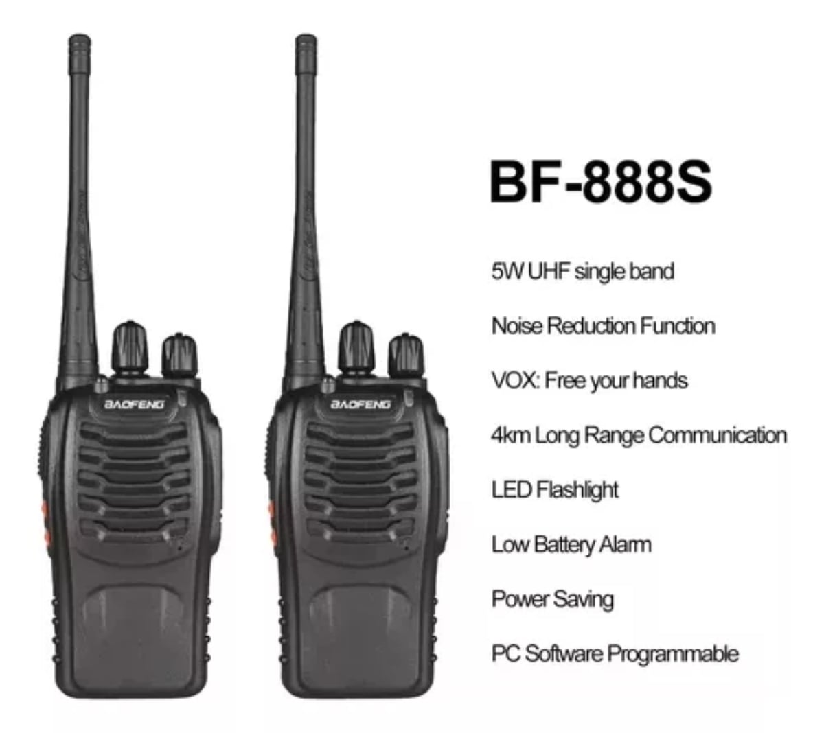 SET 02 RADIO HANDY PORTATIL RECARGABLE BAOFENG BF-888S FULL - 2