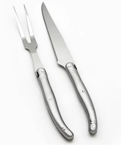 SET SERVICIO CUCHILLO Y TENEDOR TRINCHADOR CARNE MONTPELLIER ACERO INOX - 1