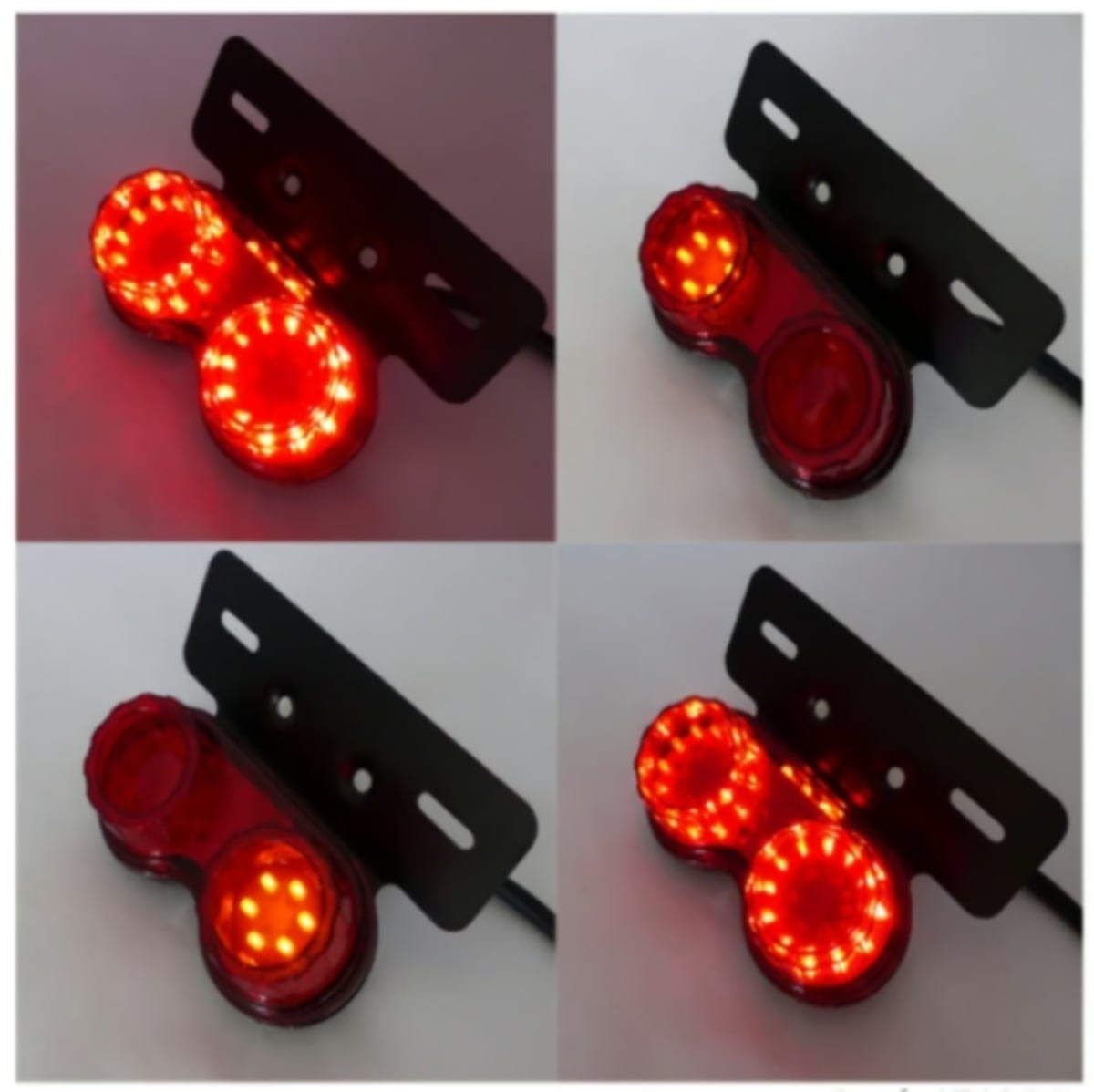 LUZ DE FRENO Y GIRO PARA MOTO CON SOPORTE REDONDO 12 VOLTIOS - 4