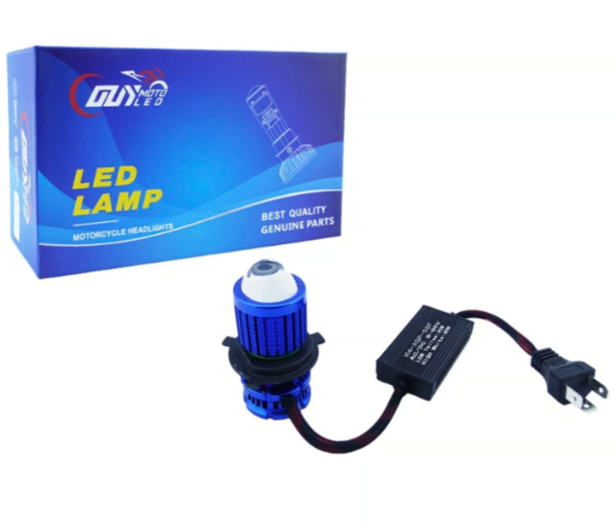 AMPOLLETA PARA MOTO H-4 LED DÚO COLOR 50W LED LUPA - 2