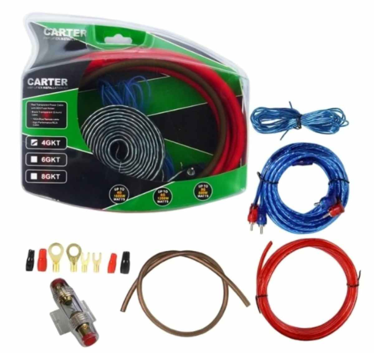 KIT CABLES AMPLIFICACIÓN CARTER PREMIUM MOD4 GKT MAX 1600W - 1
