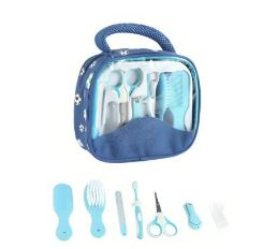 SET DE CUIDADOS PARA BEBE MANICURE 7 PCS CON BOLSO - CELESTE - 1