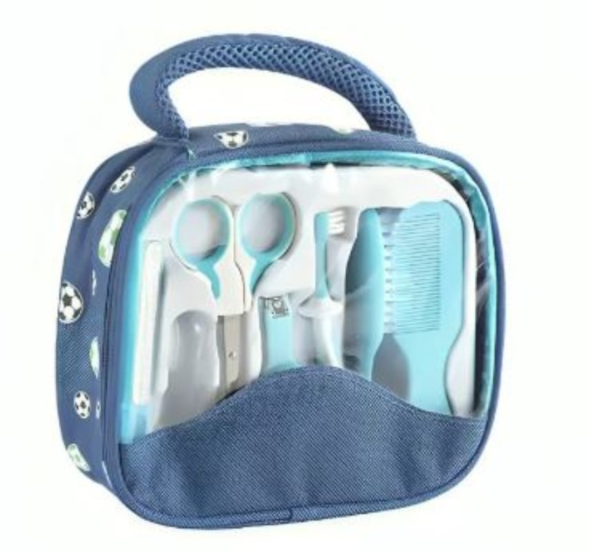 SET DE CUIDADOS PARA BEBE MANICURE 7 PCS CON BOLSO - CELESTE - 2