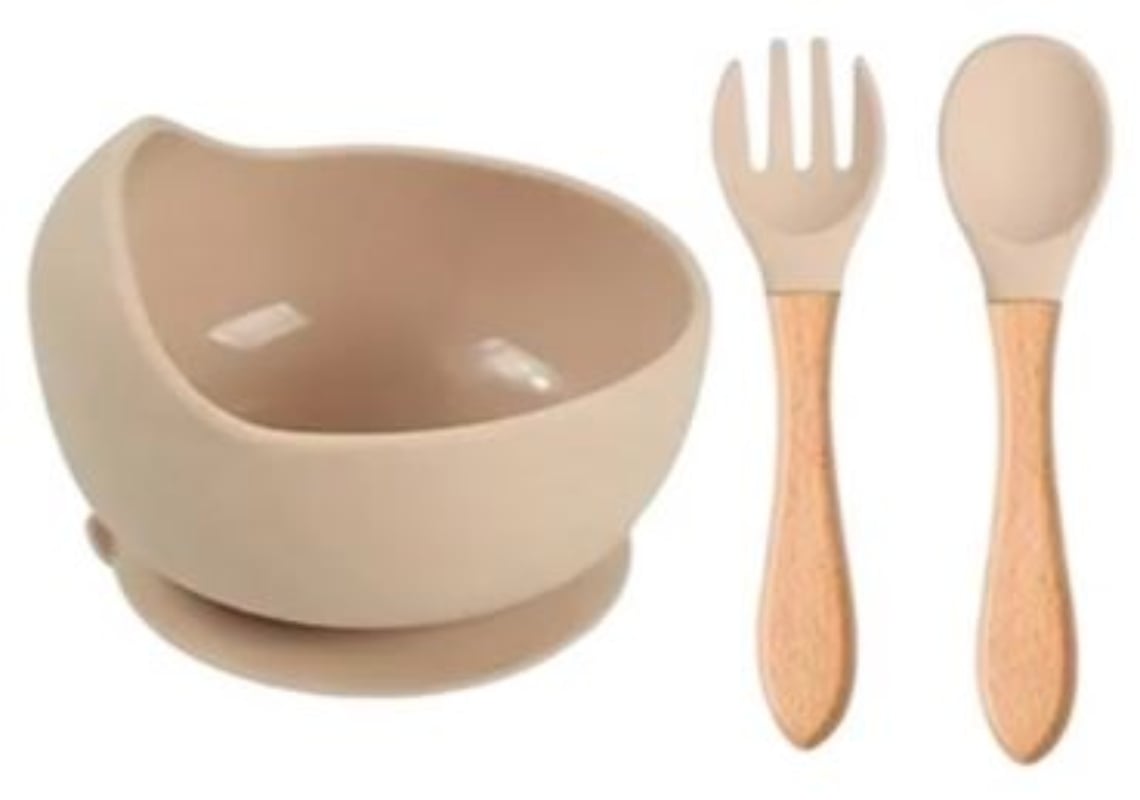SET ALIMENTACIÓN SILICONA LIBRE BPA 9 PIEZAS ANTIDESLIZANTE - BEIGE - 2