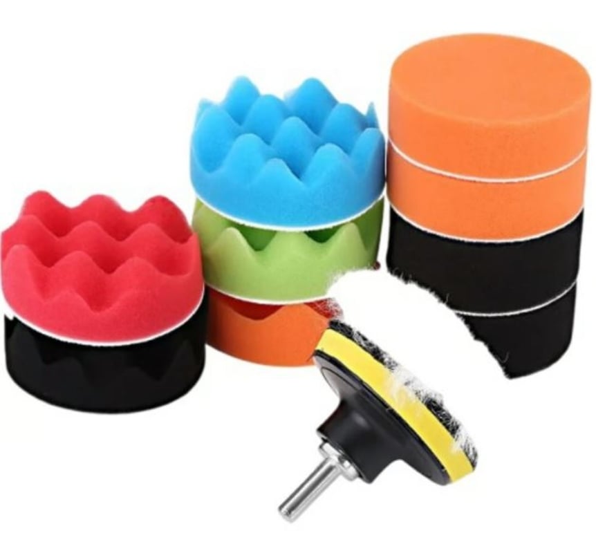 KIT 10 PIEZAS PULIR ESPONJAS AUTOS - 2