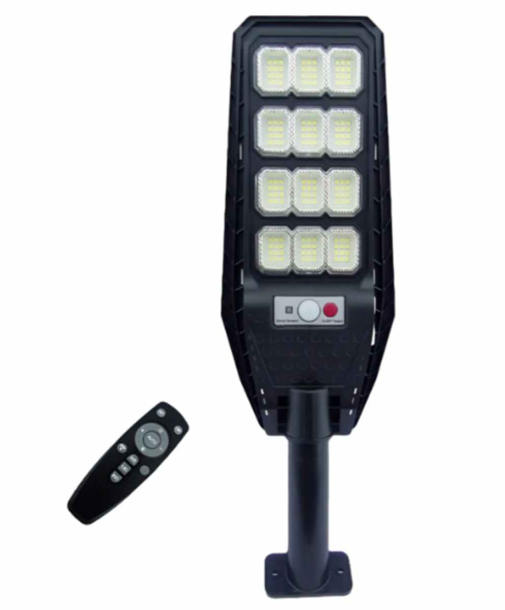FOCO CON BRAZO SOLAR 200W PVC 144 LED 12 PLACAS CON CONTROL SENSOR - 2