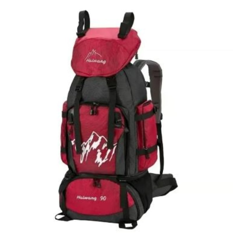 MOCHILA OEM NYLON ROJO IMPERMEABLE OUTDOOR DE 90 LITROS - 1