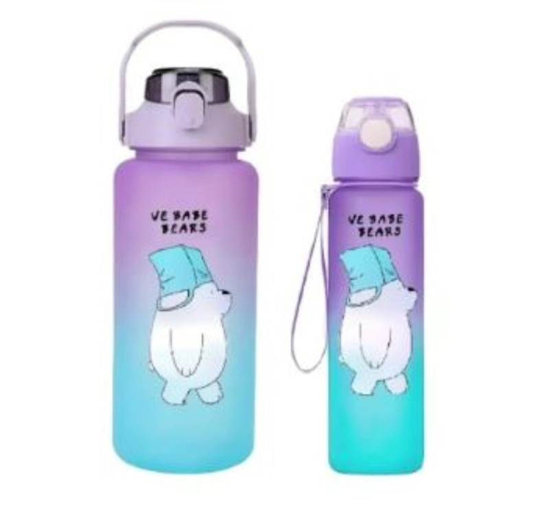 PACK 2 BOTELLAS AGUA MOTIVACIONAL WE ARE BEARS - TURQUESA - 1