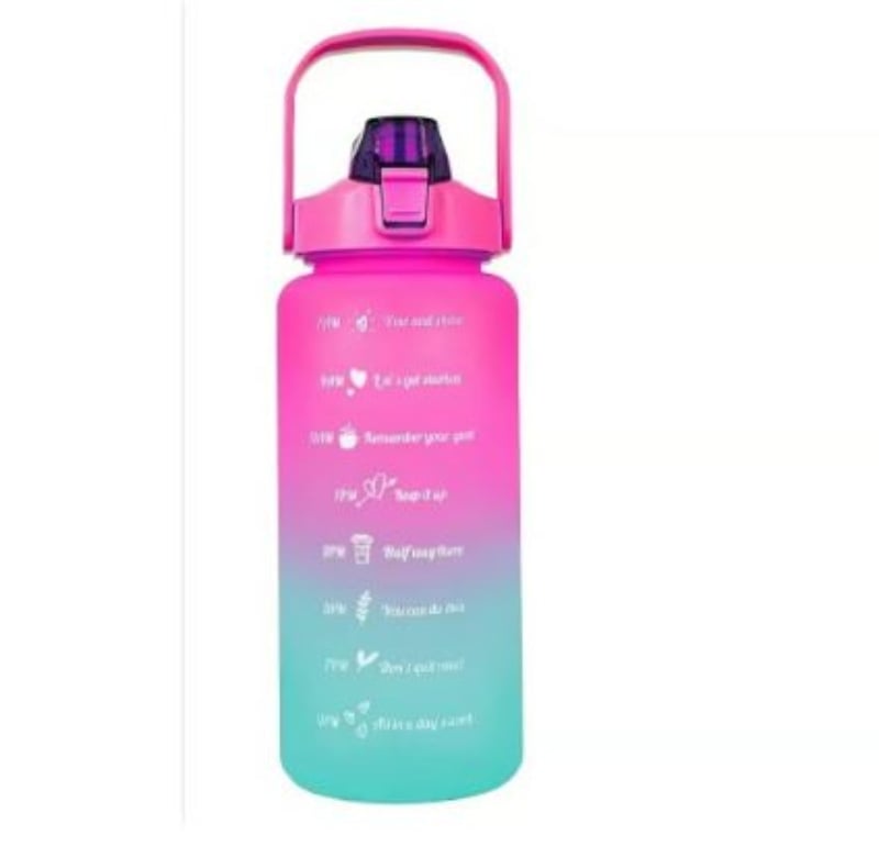 PACK 2 BOTELLAS AGUA MOTIVACIONALES DE 2 LITROS Y 900 M - FUCSIA - 1