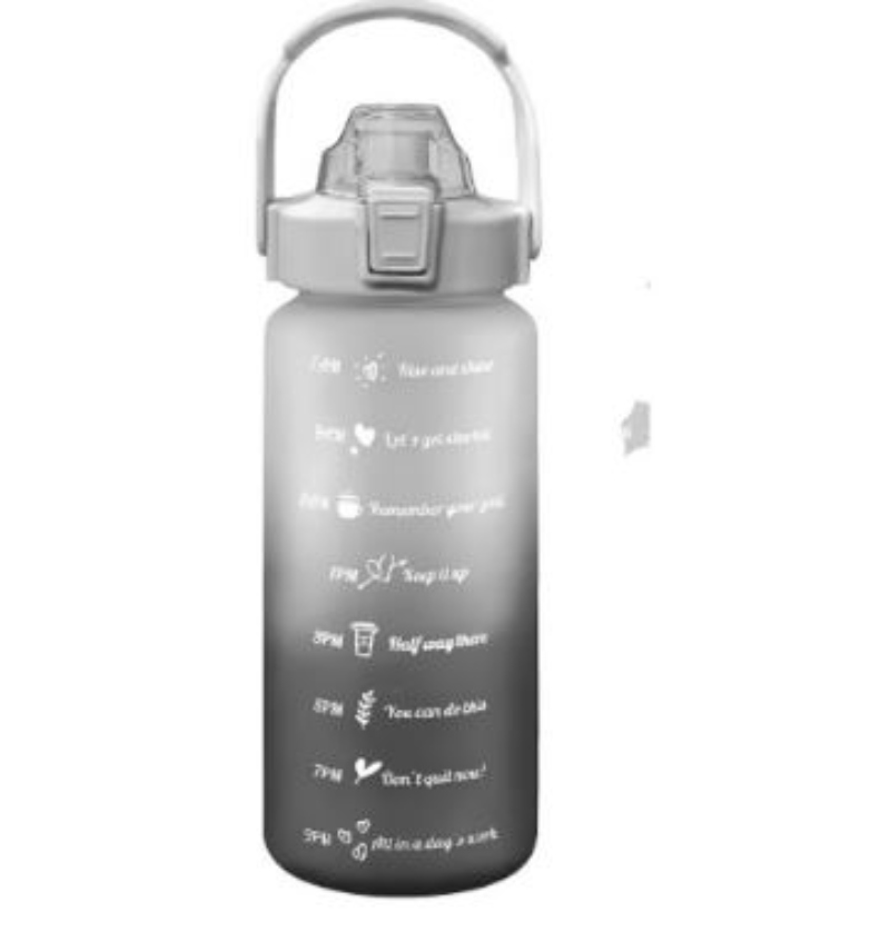 PACK 2 BOTELLAS AGUA MOTIVACIONALES DE 2 LITROS Y 900 M - GRIS - 2
