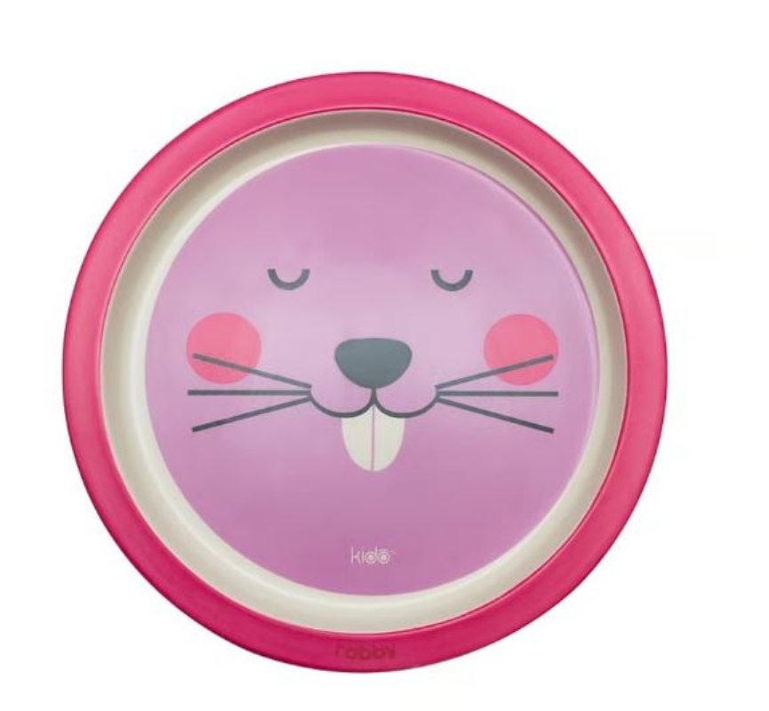 PLATO BAMBOO KIDO 21CMS DISEÑO - ROSADO - 1