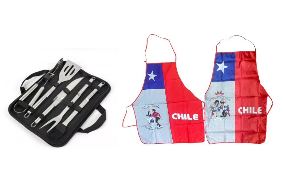 SET DE PARRILLA UTENSILIOS CON ESTUCHE + DELANTAL - 1