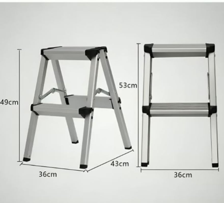 ESCALERA OEM TABURETE PLEGABLE 2 PELDAÑOS ALUMINIO - 3