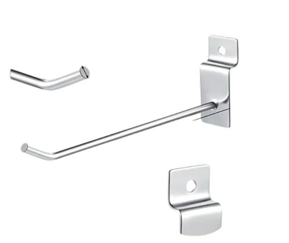 PACK 100 GANCHOS GANCHERAS PANEL RANURADO 15 CM EXHIBIDOR - 3