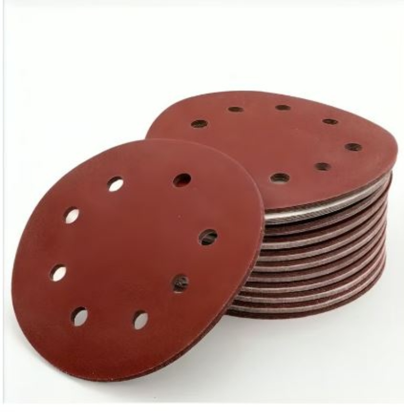 SET 100 LIJAS #120 VELCRO CON 8 ORIFICIOS 125MM 5 PULGADAS - 1