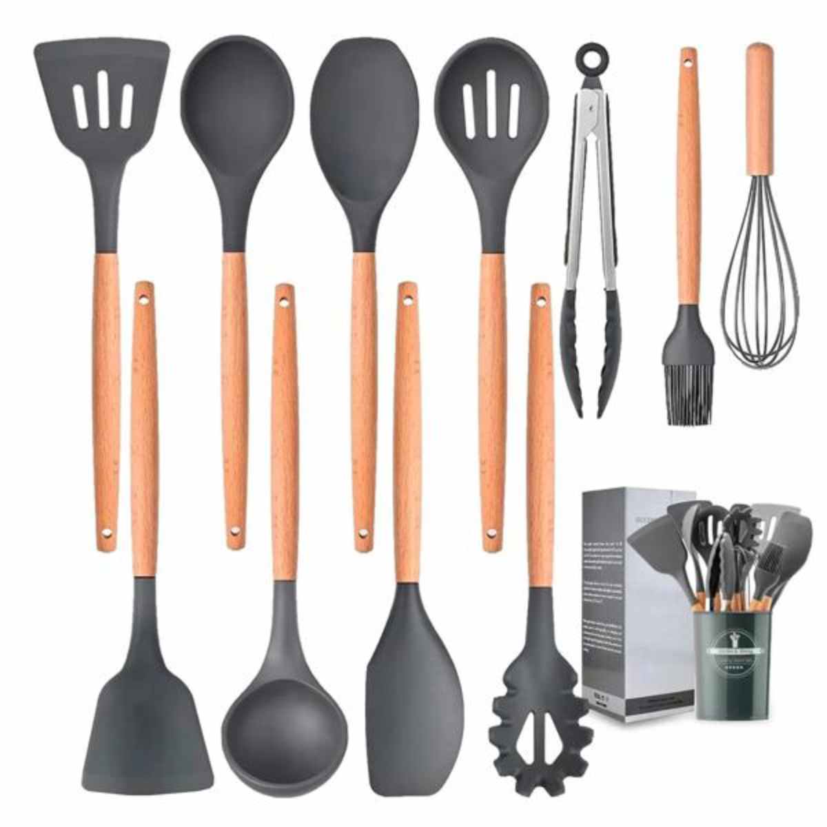 SET DE 12 PIEZAS UTENSILIOS DE COCINA DE SILICON - 1
