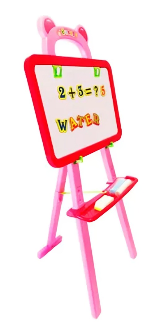PIZARRA 2 EN 1 INFANTIL EN COLOR ROSADO CON SUPERFICIE PARA PINTAR Y DIBUJAR - 2
