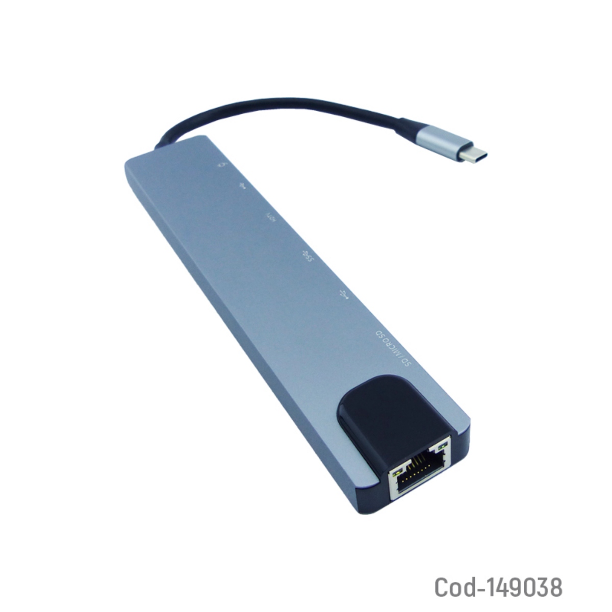 HUB TYPE-C 8 EN 1 LAN,HDMI,2 USB,2 PD ,TF,SD 3.0 - 2