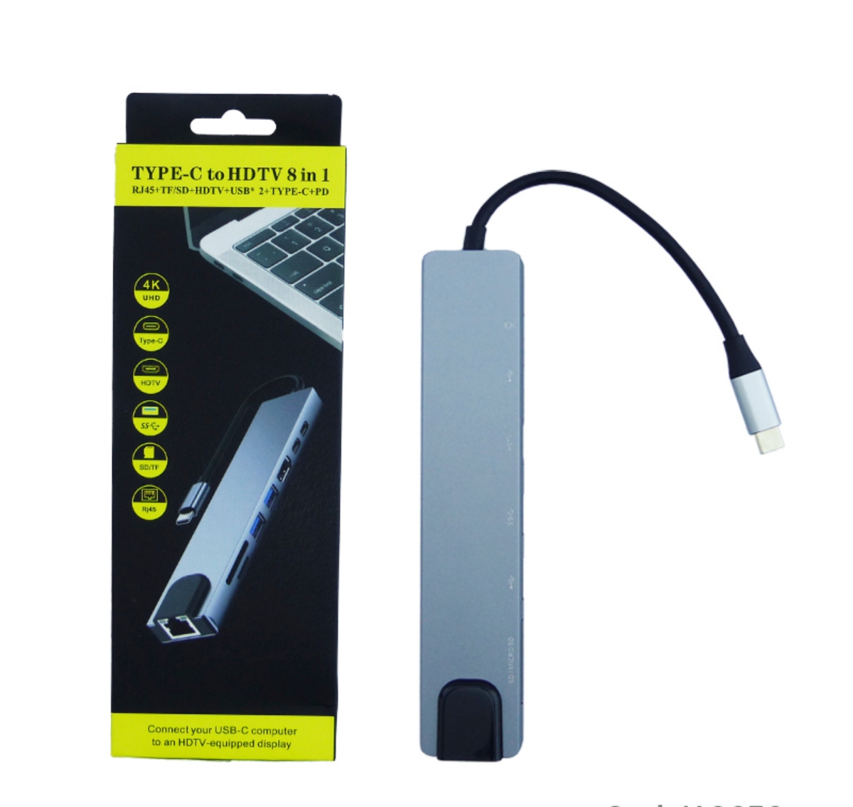 HUB TYPE-C 8 EN 1 LAN,HDMI,2 USB,2 PD ,TF,SD 3.0 - 3