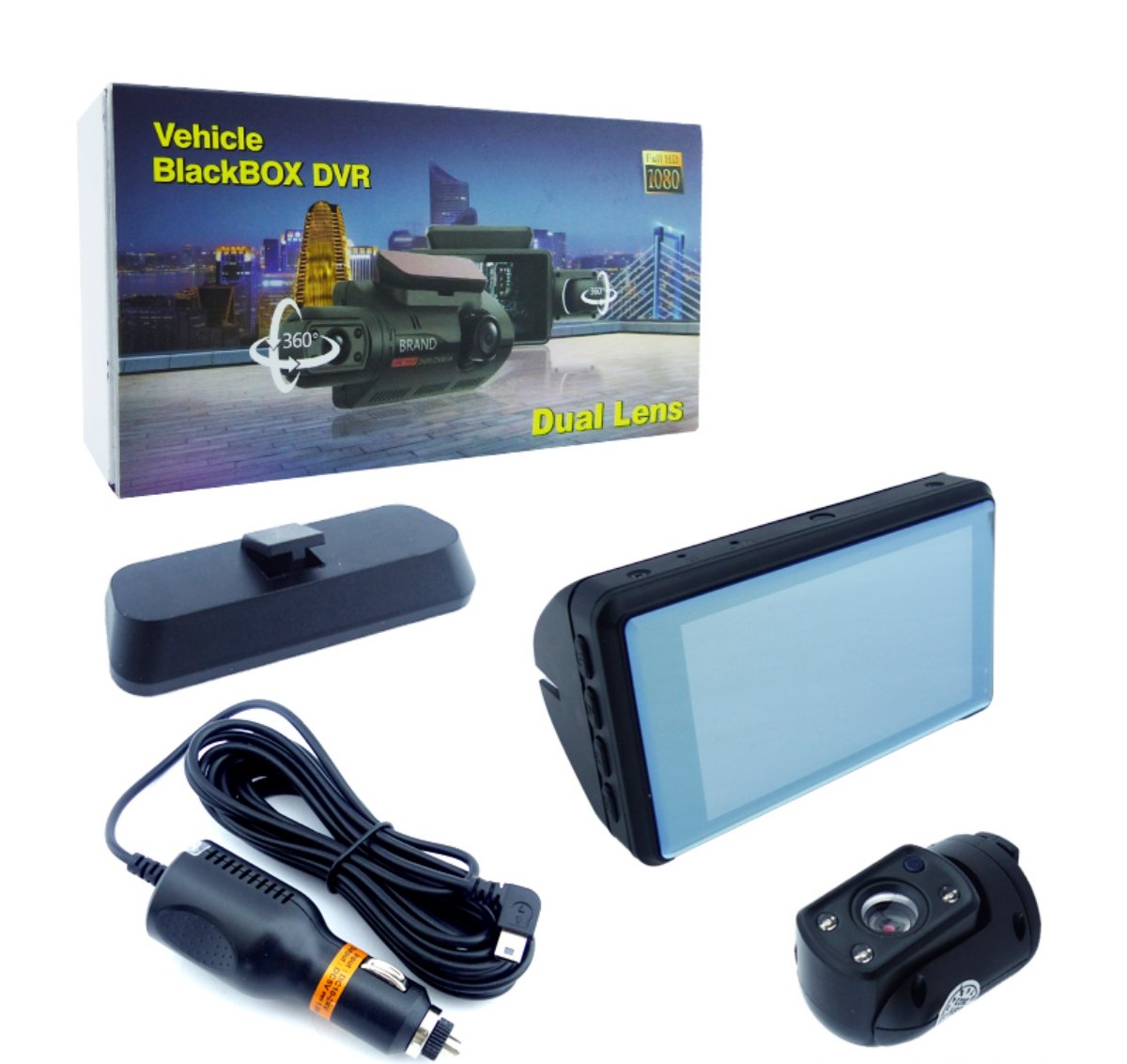 CAMARA DVR DOBLE CAMARA 360 GRADOS PANTALLA LCD - 3