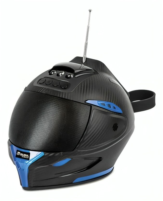 PARLANTE SOLAR TIPO CASCO MUSYL M-60 USB-TF CON LED - 3