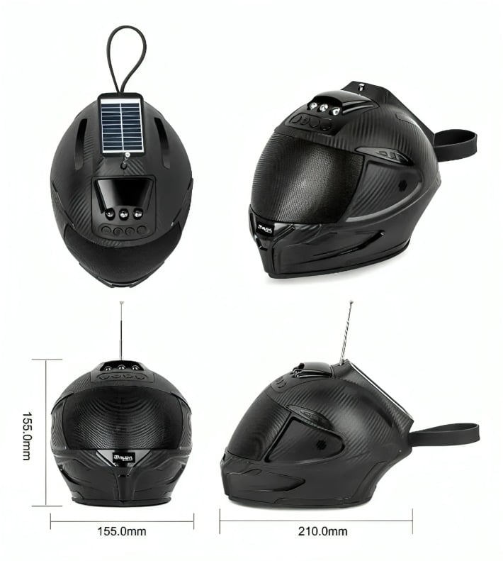 PARLANTE SOLAR TIPO CASCO MUSYL M-60 USB-TF CON LED - 5