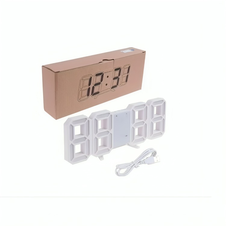 RELOJ DESPERTADOR BRILLANTE DIGITAL 3D DE MESA Y PARED - 2