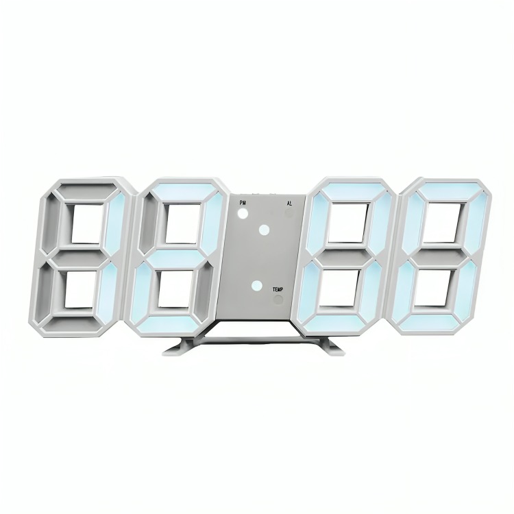 RELOJ DESPERTADOR BRILLANTE DIGITAL 3D DE MESA Y PARED - 3