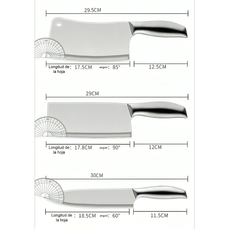 SET DE CUCHILLOS 7 PIEZAS ACERO INOXIDABLE + SOPORTE - 3