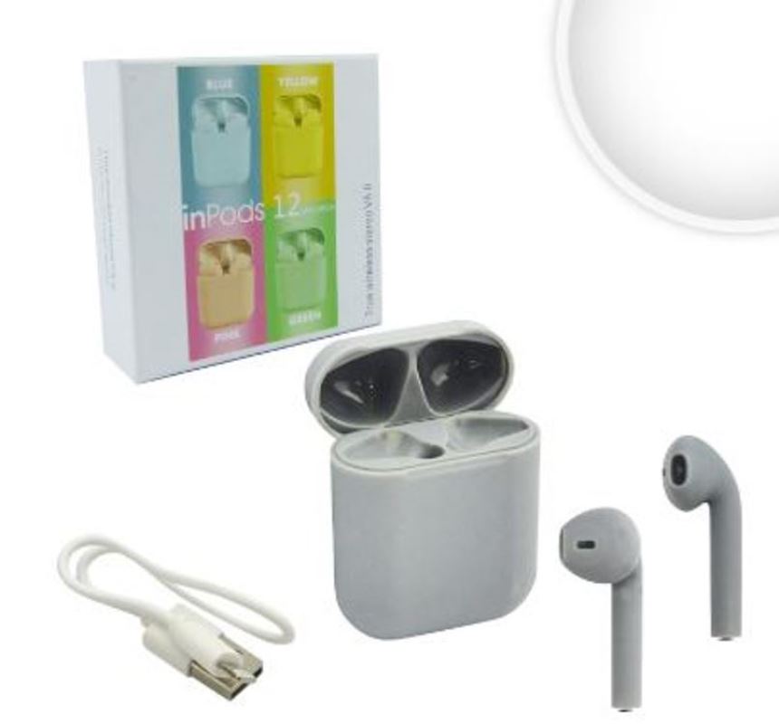 AUDIFONOS TRUE WIRELESS BLUETOOTH CON CARGADOR, AIRPODS. EL PAR, EN CAJA. - 1