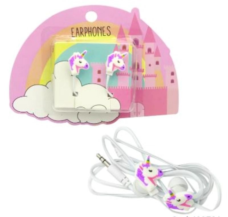 AUDIFONOS PARA NIÑOS CON CABLE DE UNICORNIO EN NUBE, TUK KF-11073, 6 DISEÑOS. EN BLISTER. - 3