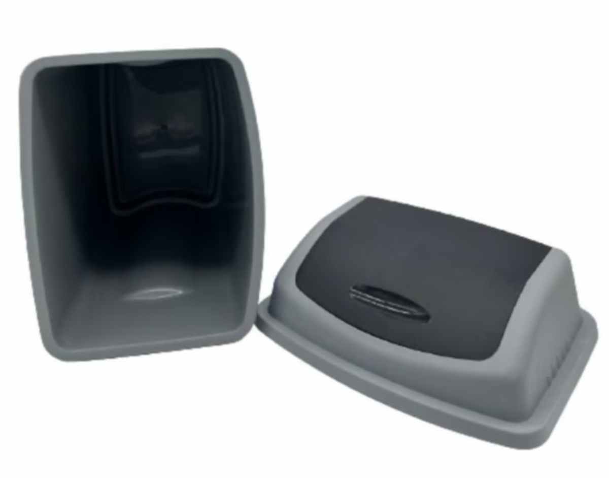 BASURERO CON TAPA VAIVÉN PLÁSTICO 50 LITROS GRIS - 1