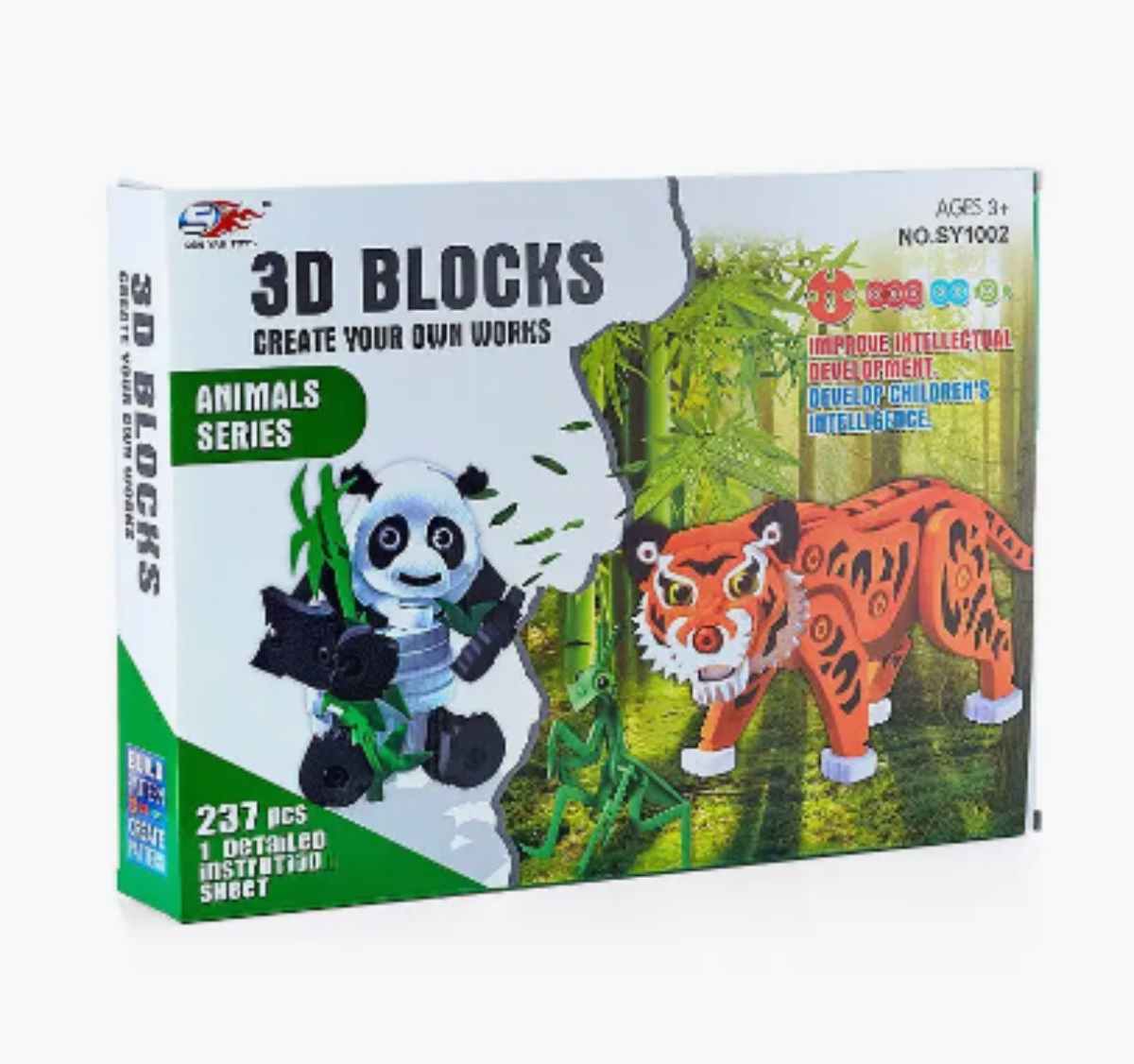 BLOQUES CONSTRUCCIÓN EVA 3D SET ANIMALES 237 PIEZAS - 1